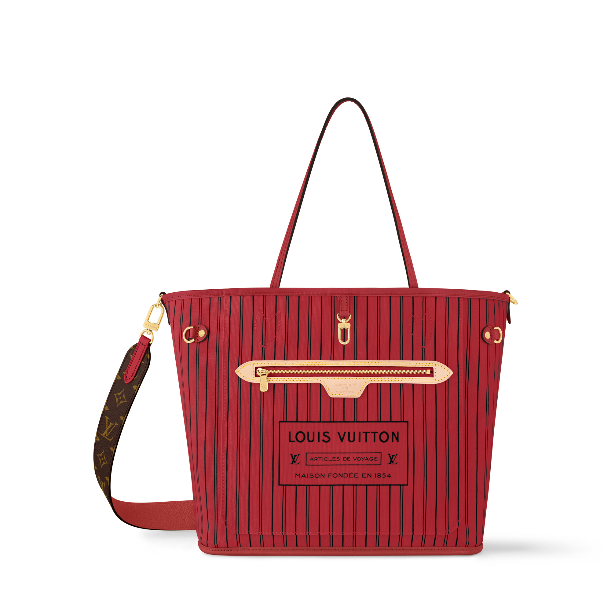 Louis Vuitton ワインレッド ハンドバッグ Neverfull Bandoulière Inside Out MM Monogram - Handbags | LOUIS